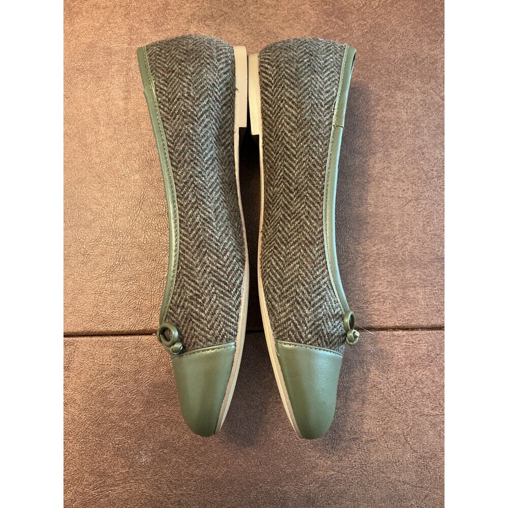Talbots Womens Flat Shoes Size 7 M. Fabric and leather green Made in Brazil - Picture 5 of 10